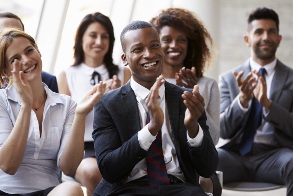 Engaged audience during a presentation